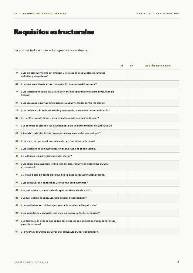 Guide page: the structural requirements checklist