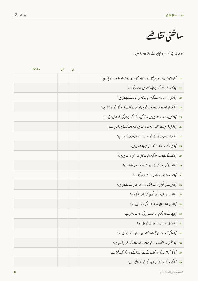 Guide page: the structural requirements checklist