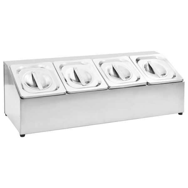 Gastronorm Container Holder with 3 GN 1/6 Pan Stainless Steel - Image 4