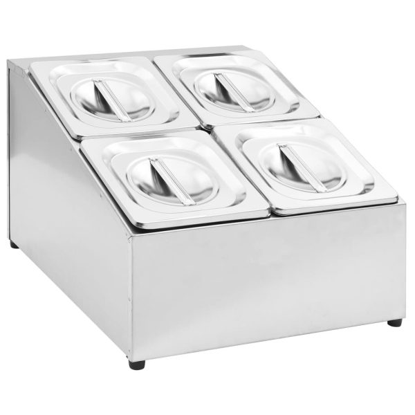 Gastronorm Container Holder with 3 GN 1/6 Pan Stainless Steel - Image 6