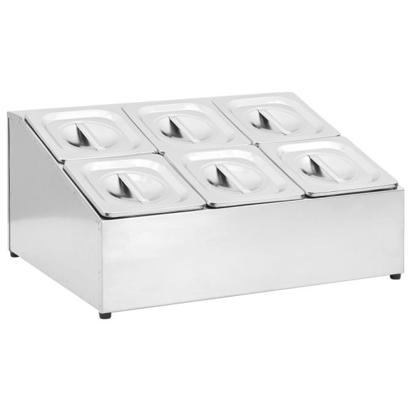Gastronorm Container Holder with 3 GN 1/6 Pan Stainless Steel - Image 7
