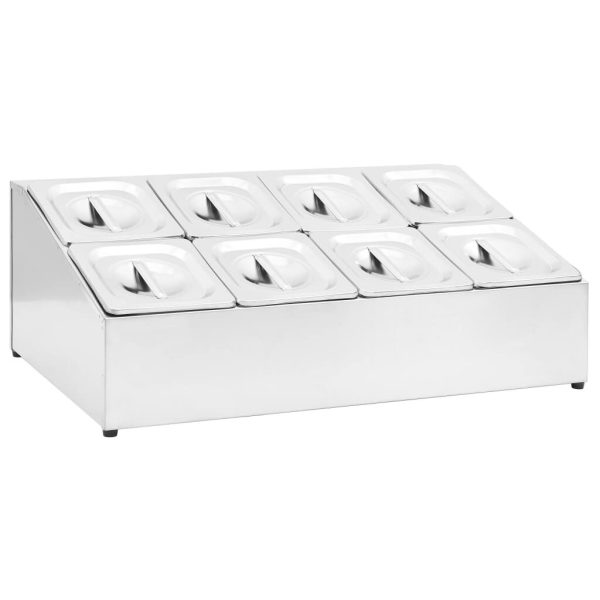 Gastronorm Container Holder with 3 GN 1/6 Pan Stainless Steel - Image 8