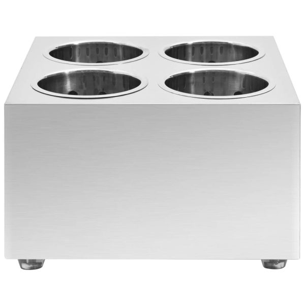 Cutlery Holder 4 Grids Square Stainless Steel - Image 4