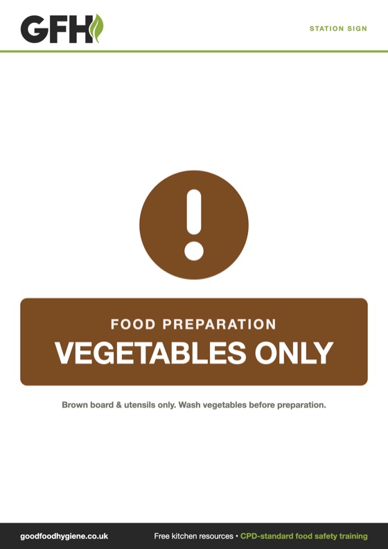 Station Sign: Vegetables Only — free A4 kitchen sign