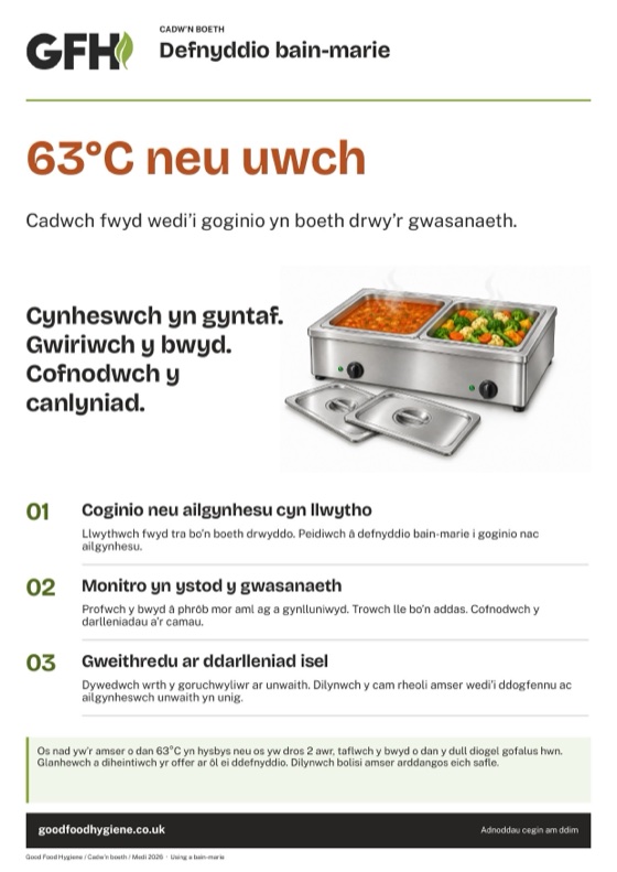 Defnyddio bain-marie