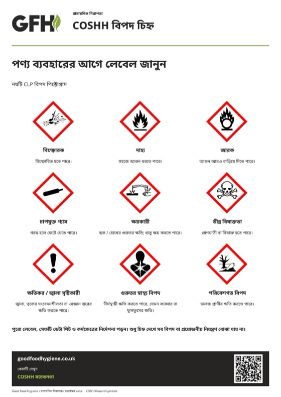 COSHH বিপদ চিহ্ন