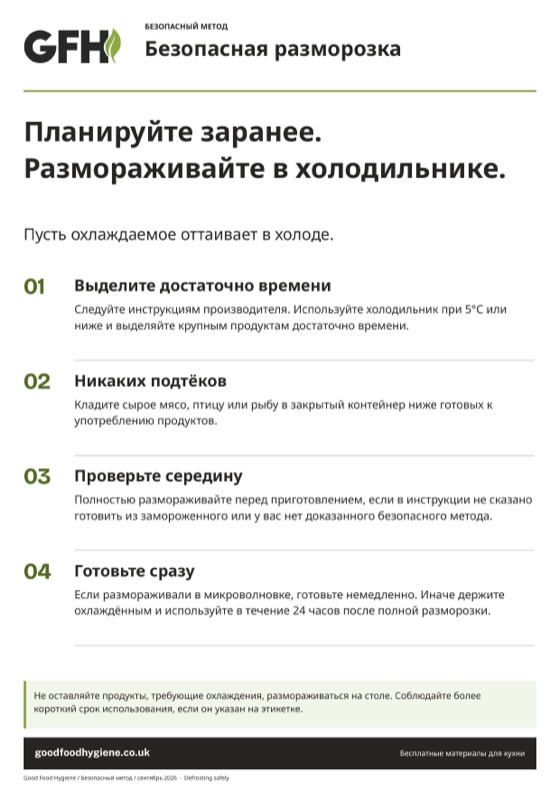 Плакат «Безопасная разморозка», A4