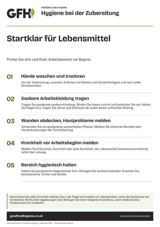 Hygiene bei der Zubereitung