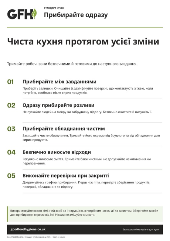 Прибирайте одразу