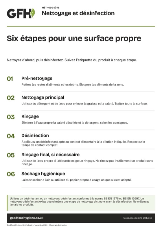 Nettoyage et désinfection