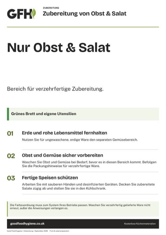 Stationsschild: Obst & Salat