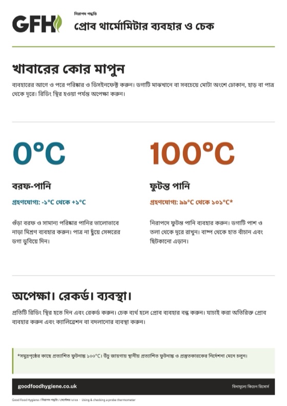 প্রোব থার্মোমিটার ব্যবহার ও চেক