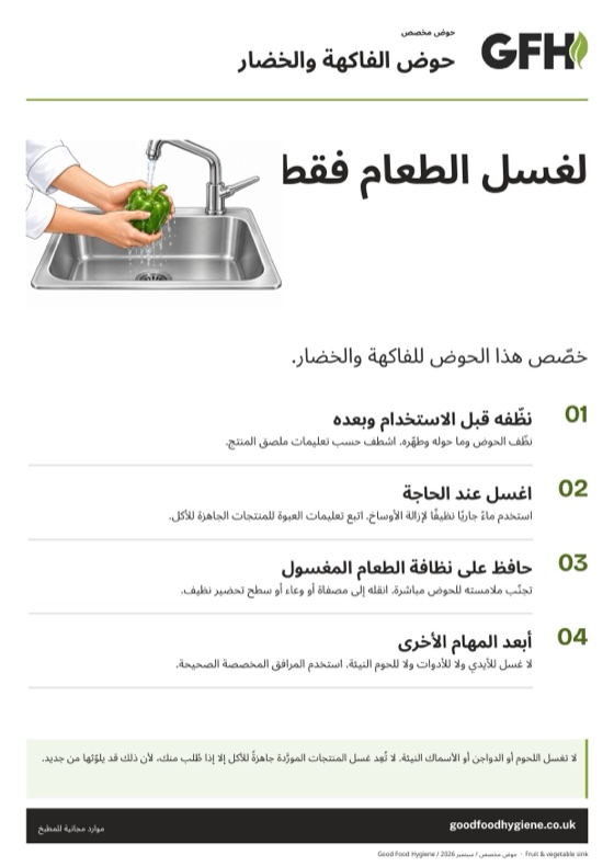 لافتة حوض الفاكهة والخضار، بمقاس A4
