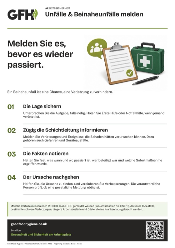 Unfälle & Beinaheunfälle melden
