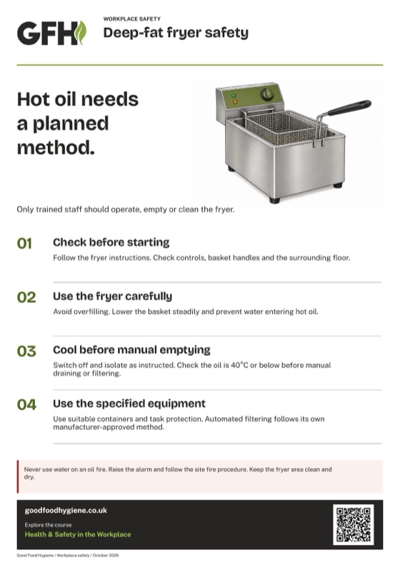 The deep-fat fryer safety poster, A4