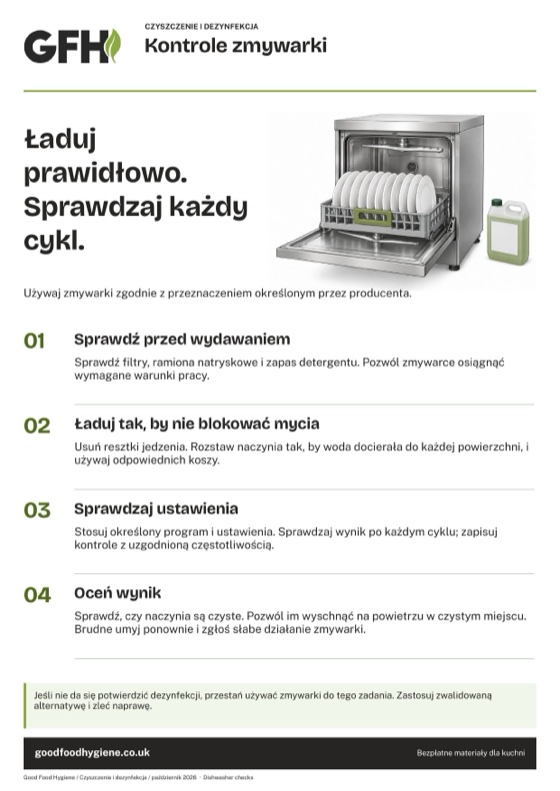Kontrole zmywarki
