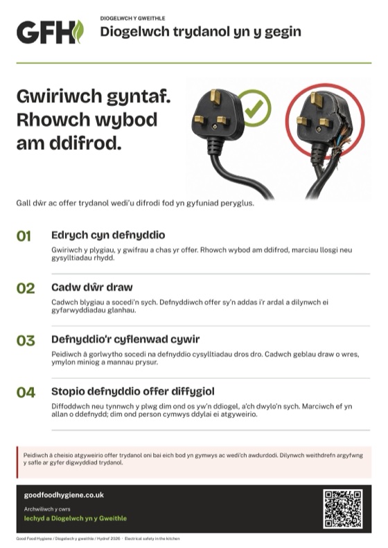 Diogelwch trydanol yn y gegin