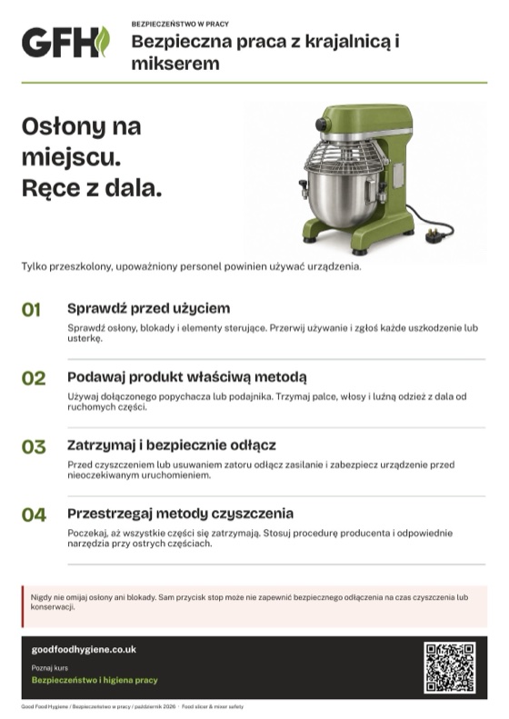 Bezpieczna praca z krajalnicą i mikserem
