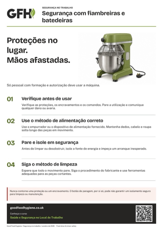 Segurança com fiambreiras e batedeiras