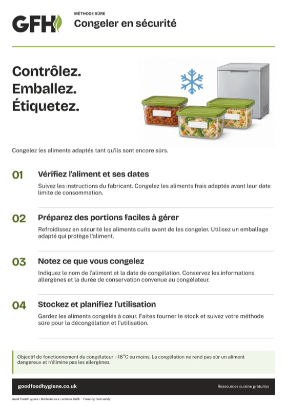 Congeler en sécurité