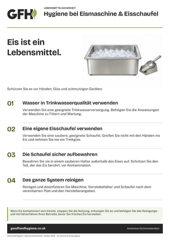 Hygiene bei Eismaschine & Eisschaufel