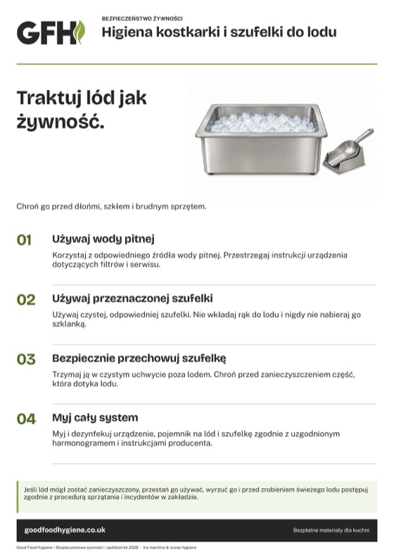 Higiena kostkarki i szufelki do lodu
