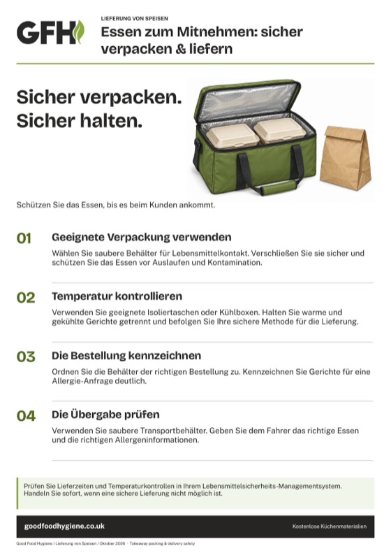 Essen zum Mitnehmen: verpacken & liefern