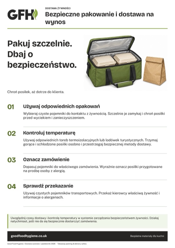 Pakowanie i dostawa na wynos