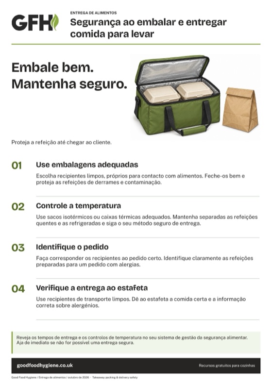 Embalar e entregar comida para levar